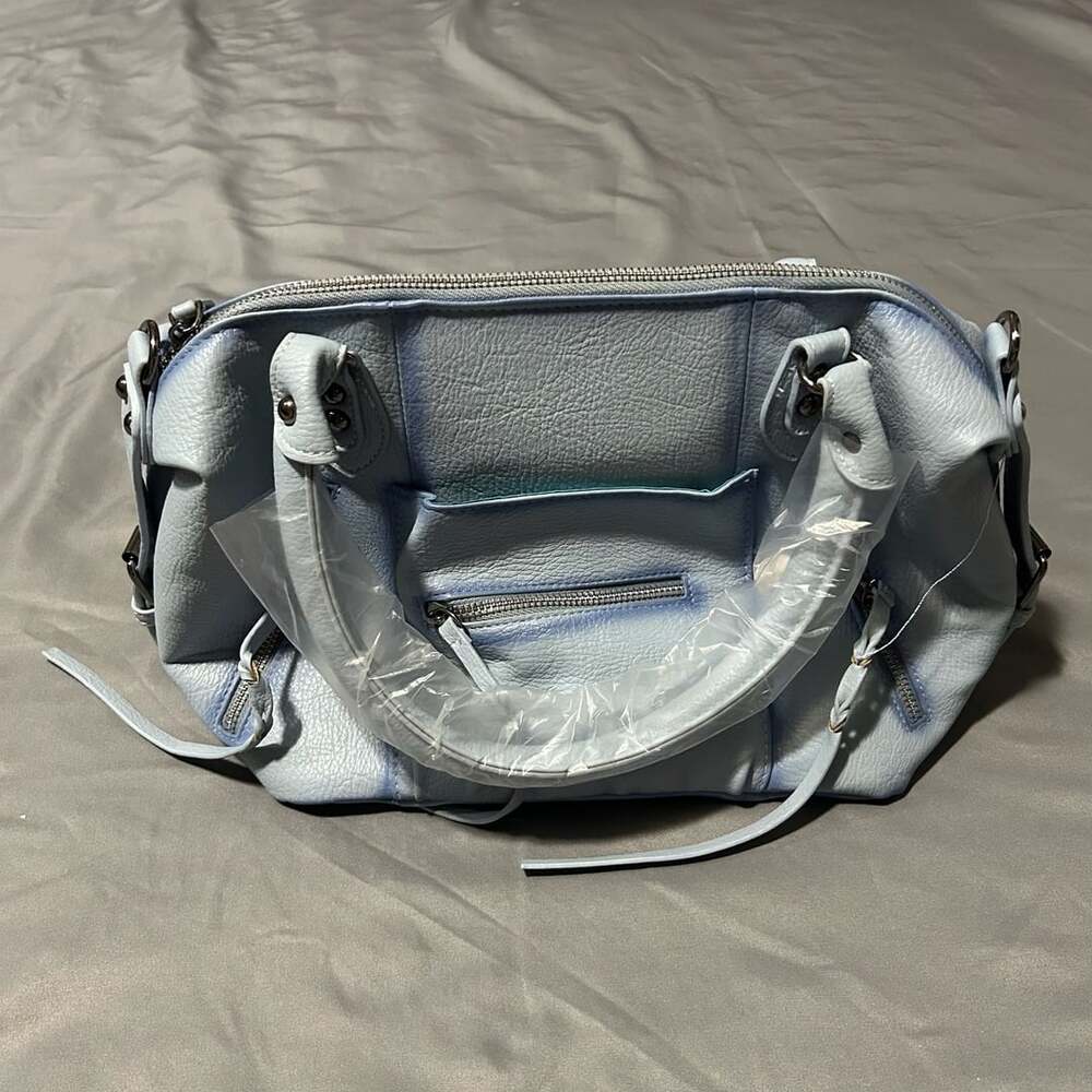 STEPHIECATHY Washed PU Leather Small Shoulder Casual Crossbody Bag Sky Blue